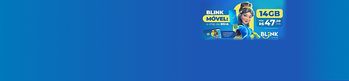 Imagem promocional da Blink com destaque para internet fibra óptica